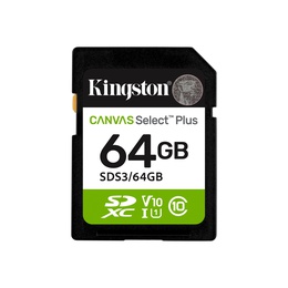  Kingston Canvas Select Plus | 64 GB | SD | Flash memory class Class 10