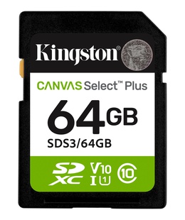  Kingston Canvas Select Plus | 64 GB | SD | Flash memory class Class 10  Hover