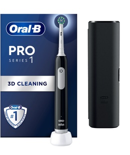Birste Oral-B Electric Toothbrush with Travel Case | Pro Series 1 | Rechargeable | For adults | Number of brush heads included 1 | Number of teeth brushing modes 3 | Black  Hover