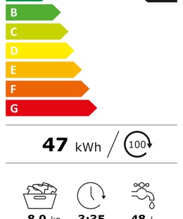 Veļas mazgājamā  mašīna Whirlpool Washing Machine | FFB 8469 BV EE | Energy efficiency class A | Front loading | Washing capacity 8 kg | 1400 RPM | Depth 63 cm | Width 59.5 cm | Display | LED | Steam function | White  Hover