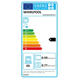 Virtuves plīts Whirlpool Cooker | WS5G8CHW/E/1 | Hob type Gas | Oven type Electric | White | Width 50 cm | LED | Depth 60 cm | 60 L
