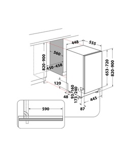 Trauku mazgājamā mašīna Whirlpool Dishwasher | WH6IC11BS7LA0 | Built-in | Width 45.0 cm | Number of place settings 9 | Number of programs N/A | Energy efficiency class C | Display | Black  Hover