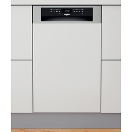 Trauku mazgājamā mašīna Whirlpool Dishwasher | WSBO 3O34 PF X | Built-in | Width 45 cm | Number of place settings 10 | Number of programs 8 | Energy efficiency class D | Display | Stainless steel