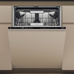 Trauku mazgājamā mašīna Whirlpool Dishwasher | W7I HP42 L | Built-in | Width 59.8 cm | Number of place settings 15 | Number of programs 10 | Energy efficiency class C | Display | Black