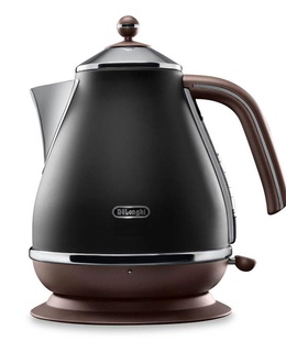 Tējkanna Delonghi | Icona Vintage | KBOV2001BK | Standard kettle | 2000 W | 1.7 L | Stainless steel | 360° rotational base | Black  Hover