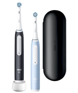 Birste Oral-B | Electric Toothbrush Duo Pack | iO3 Series | Rechargeable | For adults | Number of brush heads included 2 | Number of teeth brushing modes 3 | Matt Black/Ice Blue  Hover