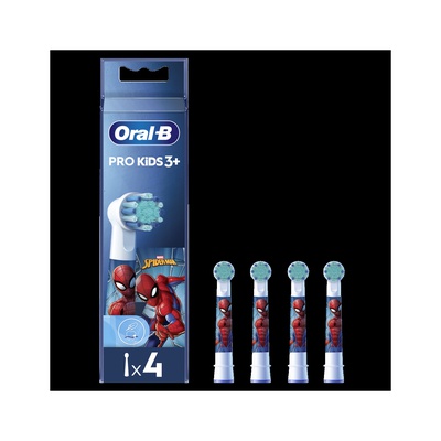 Birste Oral-B Replacement Toothbrush Heads | EB10 4 refill Spiderman | Heads | For kids | Number of brush heads included 4
