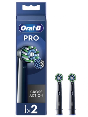 Birste Oral-B | Replaceable toothbrush heads | EB50BRX-2 Cross Action Pro | Heads | For adults | Number of brush heads included 2 | Black  Hover