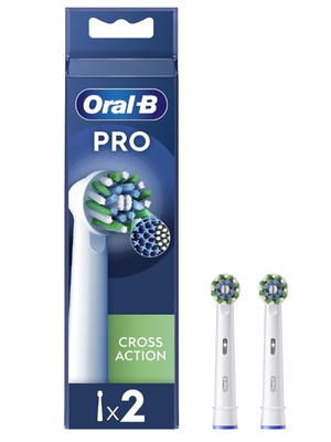Birste Oral-B | Replaceable toothbrush heads | EB50RX-2 Cross Action Pro | Heads | For adults | Number of brush heads included 2 | White  Hover