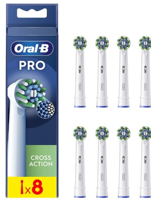 Birste Oral-B | Replaceable toothbrush heads | EB50RX-8 Cross Action Pro | Heads | For adults | Number of brush heads included 8 | White  Hover