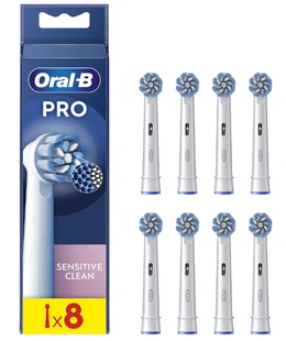 Oral-B | Replaceable toothbrush heads | EB60X-8 Sensitive Clean Pro | Heads | For adults | Number of brush heads included 8 | White  Hover