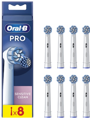 Oral-B | Replaceable toothbrush heads | EB60X-8 Sensitive Clean Pro | Heads | For adults | Number of brush heads included 8 | White  Hover