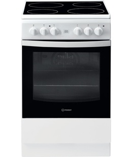 Virtuves plīts INDESIT | Cooker | IS5V8GMW/E | Hob type Vitroceramic | Oven type Electric | White | Width 50 cm | Grilling | Depth 60 cm | 57 L  Hover