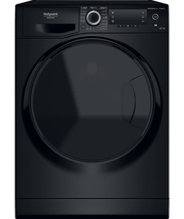 Veļas mazgājamā  mašīna Hotpoint | Washing Machine With Dryer | NDD 11725 BDA EE | Energy efficiency class E | Front loading | Washing capacity 11 kg | 1551 RPM | Depth 61 cm | Width 60 cm | Display | LCD | Drying system | Drying capacity 7 kg | Steam function | Black  Hover