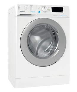 Veļas mazgājamā  mašīna INDESIT | Washing machine | BWSE 71295X WSV EU | Energy efficiency class B | Front loading | Washing capacity 7 kg | 1200 RPM | Depth 43.5 cm | Width 59.5 cm | Display | Large digit | White  Hover