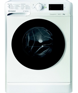 Veļas mazgājamā  mašīna INDESIT | Washing machine | MTWSE 61294 WK EE | Energy efficiency class C | Front loading | Washing capacity 6 kg | 1151 RPM | Depth 42.5 cm | Width 59.5 cm | Display | Big Digit | White  Hover