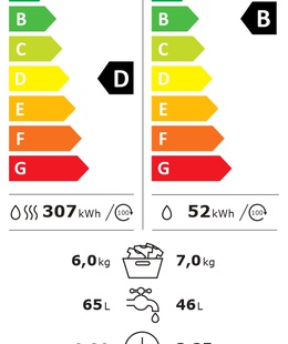 Veļas mazgājamā  mašīna INDESIT | Washing machine with Dryer | BDE 76435 WSV EE | Energy efficiency class B/D | Front loading | Washing capacity 7 kg | 1351 RPM | Depth 54 cm | Width 60 cm | LCD | Drying system | Drying capacity 6 kg | Steam function | White  Hover