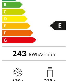  INDESIT Refrigerator | INKS 1361 S4E | Energy efficiency class E | Free standing | Combi | Height 185.2 cm | Fridge net capacity 223 L | Freezer net capacity 120 L | 38 dB | Silver  Hover