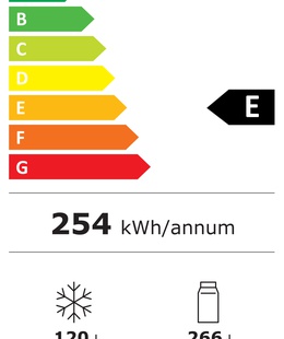  INDESIT Refrigerator | INKS 1401 S4E1 | Energy efficiency class E | Free standing | Combi | Height 202.5 cm | Fridge net capacity 266 L | Freezer net capacity 120 L | 38 dB | Silver  Hover