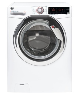 Veļas mazgājamā  mašīna Hoover | Washing Machine | H3WS437TAMCE/1-S | Energy efficiency class A | Front loading | Washing capacity 7 kg | 1300 RPM | Depth 45 cm | Width 60 cm | Display | LCD | Steam function | Near Field Communication (NFC) | White  Hover