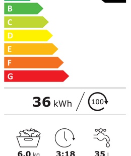 Veļas mazgājamā  mašīna Candy Washing machine | EY 26SB7-S | Energy efficiency class A | Front loading | Washing capacity 6 kg | 1200 RPM | Depth 47 cm | Width 60 cm | Display | LED | White  Hover