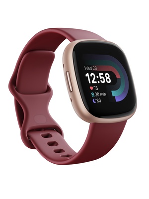 Viedpulksteni Versa 4 | Smart watch | NFC | GPS (satellite) | AMOLED | Touchscreen | Activity monitoring 24/7 | Waterproof | Bluetooth | Wi-Fi | Beet Juice/Copper Rose  Hover