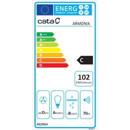  CATA | Hood | ARMONIA 45 X | Canopy | Energy efficiency class C | Width 44.8 cm | 645 m³/h | Mechanical | LED | Stainless steel