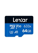  Lexar 64GB High-Performance 633x microSDHC UHS-I Hover