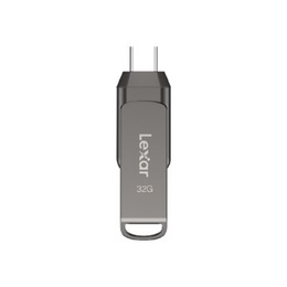  Lexar | 2-in-1 Flash Drive up to 100MB/s read | JumpDrive Dual Drive D400 | 32 GB | Type-C and Type-A USB 3.1 | Grey