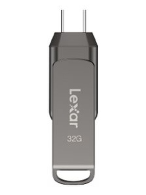  Lexar | 2-in-1 Flash Drive up to 100MB/s read | JumpDrive Dual Drive D400 | 32 GB | Type-C and Type-A USB 3.1 | Grey  Hover