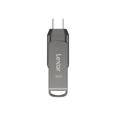  Lexar | 2-in-1 Flash Drive up to 100MB/s read | JumpDrive Dual Drive D400 | 32 GB | Type-C and Type-A USB 3.1 | Grey