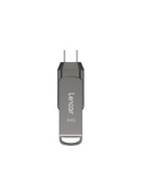  Lexar | 2-in-1 Flash Drive up to 130MB/s read | JumpDrive Dual Drive D400 | 64 GB | Type-C and Type-A USB 3.1 | Grey