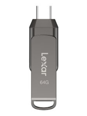  Lexar | 2-in-1 Flash Drive up to 130MB/s read | JumpDrive Dual Drive D400 | 64 GB | Type-C and Type-A USB 3.1 | Grey  Hover