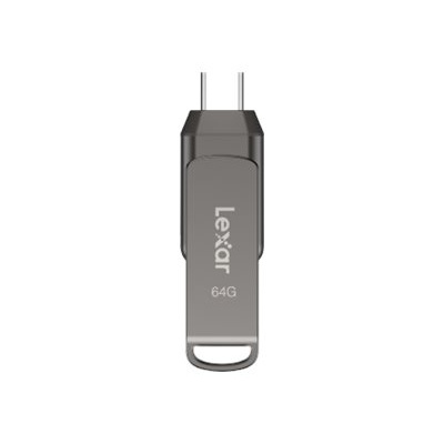  Lexar | 2-in-1 Flash Drive up to 130MB/s read | JumpDrive Dual Drive D400 | 64 GB | Type-C and Type-A USB 3.1 | Grey