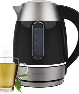 Cecotec Kettle | Thermosense 400 VisionLight | Electric | 2200 W | 1.7 L | Stainless steel | 360° rotational base | Black/Stainless steel  Hover