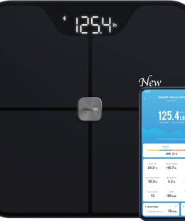 Svari iHealth | Wireless Body Composition Scale | Nexus Pro | Maximum weight (capacity) 181 kg | Body Mass Index (BMI) measuring | Black  Hover