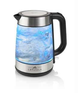 Tējkanna ETA | ETA615390000 | Standard kettle | 2200 W | 1.7 L | Glass | 360° rotational base | Stainless steel/Black  Hover
