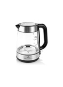 Tējkanna ETA | ETA615390000 | Standard kettle | 2200 W | 1.7 L | Glass | 360° rotational base | Stainless steel/Black Hover