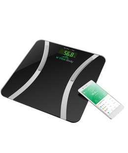 Svari ETA Vital Body Personal scale ETA678090000 Body analyzer Maximum weight (capacity) 180 kg Accuracy 100 g Body Mass Index (BMI) measuring Black  Hover