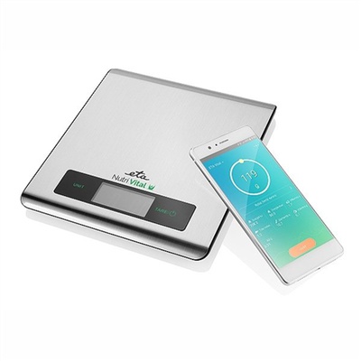 Svari ETA | Kitchen scales with smart application | Nutri Vital | Maximum weight (capacity) 5 kg | Graduation 1 g | Display type LCD | Silver