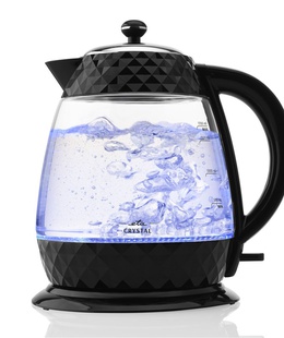 Tējkanna ETA | Crystal Kettle | ETA315490000 | Electric | 2200 W | 1.7 L | Glass | 360° rotational base | Glass/Black  Hover