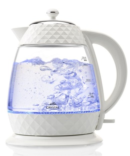 Tējkanna ETA | Crystal Kettle | ETA315490010 | Electric | 2200 W | 1.7 L | Glass | 360° rotational base | Glass/White  Hover