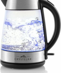 Tējkanna ETA Kettle | Crystela II 1154 90000 | 2200 W | Electric | 1.7 L | Glass | 360° rotational base | Glass  Hover