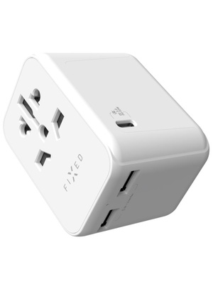  Fixed | Voyager World Adapter | FIXCT30-1C2A-WH | USB-A/USB-C | Travel Adapter  Hover