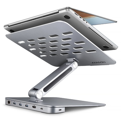 AXAGON Desk Mount | HMC-STND USB-C 5Gbps Stand and Hub 7in1 | Adjustable Height