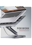  AXAGON Desk Mount | HMC-STND USB-C 5Gbps Stand and Hub 7in1 | Adjustable Height Hover