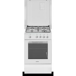 Virtuves plīts Simfer | Cooker | 4401SGRBB.1 | Hob type Gas | Oven type Gas | White | Width 50 cm | Depth 55 cm | 49 L