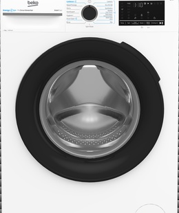 Veļas mazgājamā  mašīna BEKO Washing Machine | BM3WFSU49415WB | Energy efficiency class A | Front loading | Washing capacity 9 kg | 1400 RPM | Depth 55 cm | Width 60 cm | Display | Digital | Steam function | White  Hover