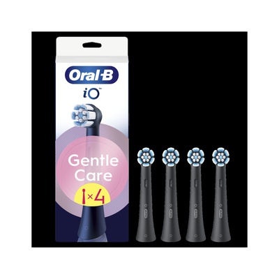 Oral-B Replaceable toothbrush heads | iO GentleCare | Heads | For adults | Number of brush heads included 4 | Black