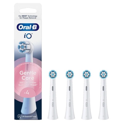 Birste Oral-B Replaceable toothbrush heads | iO Gentle Care | Heads | For adults | Number of brush heads included 4 | Number of teeth brushing modes Does not apply | White